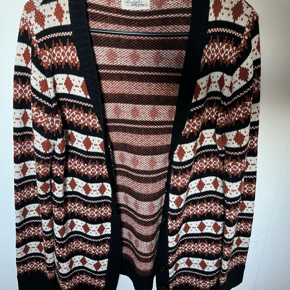 Red, white and black Cardigan